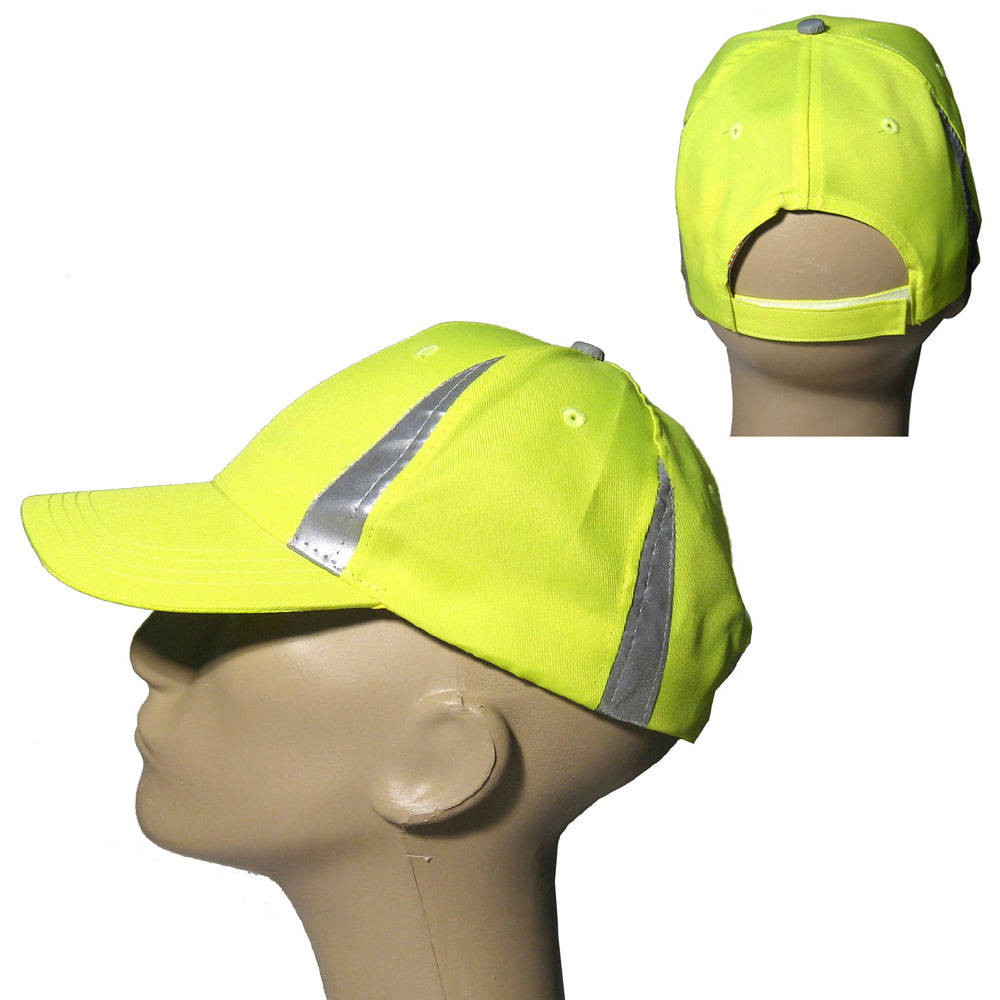 Reflective Safety Hat Neon High Visibility Baseball Cap for Outdoor Sports