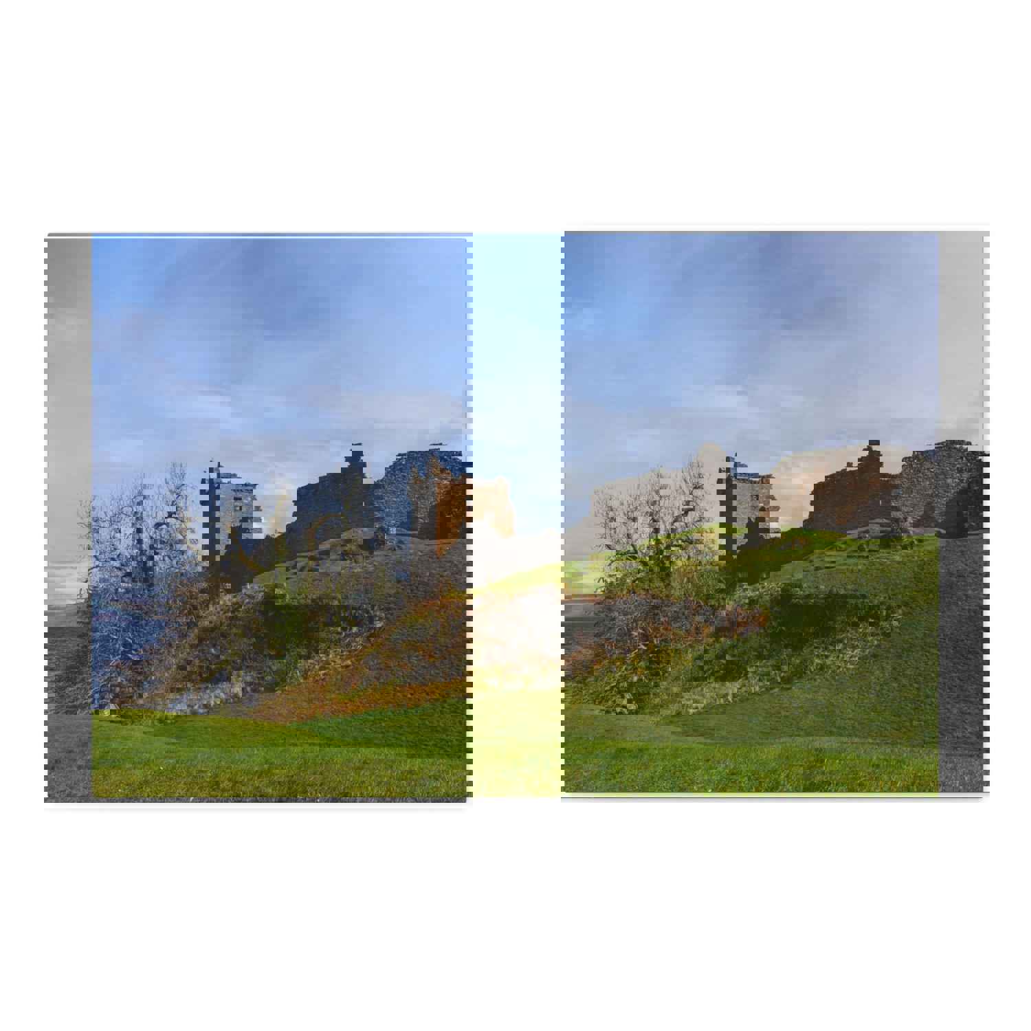 Ruins of Urquhart Scotland Nature Wilderness Photography Canvas Wall Art for Home Decor