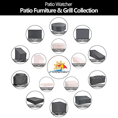 FLYMEI 144 Inches Waterproof Patio Furniture Cover with Buckle Straps, Grey
