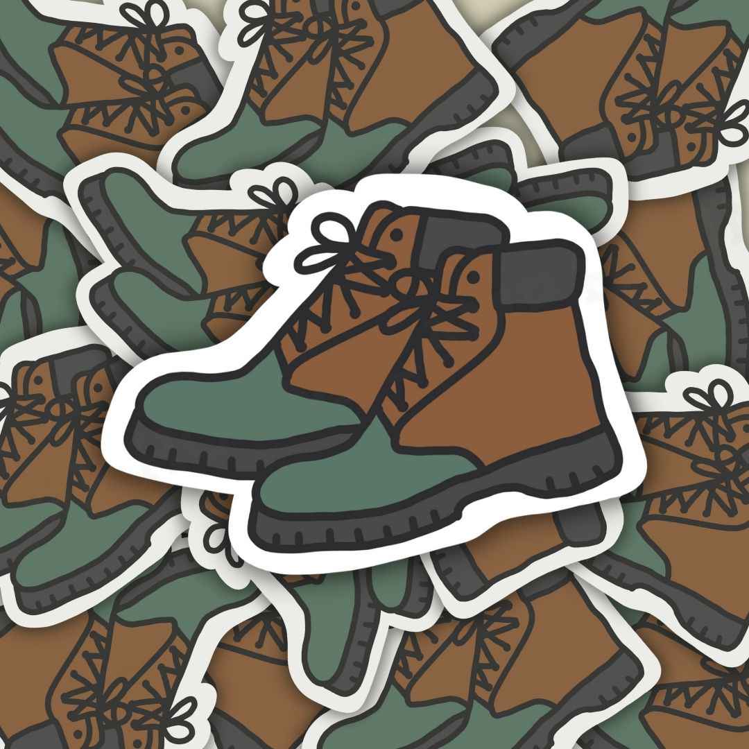 Water-Resistant Hiking Boot Sticker