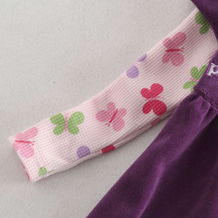 Girl Winter Floral Dress - Princess Cartoon Pig Embroidery Dress for Kids
