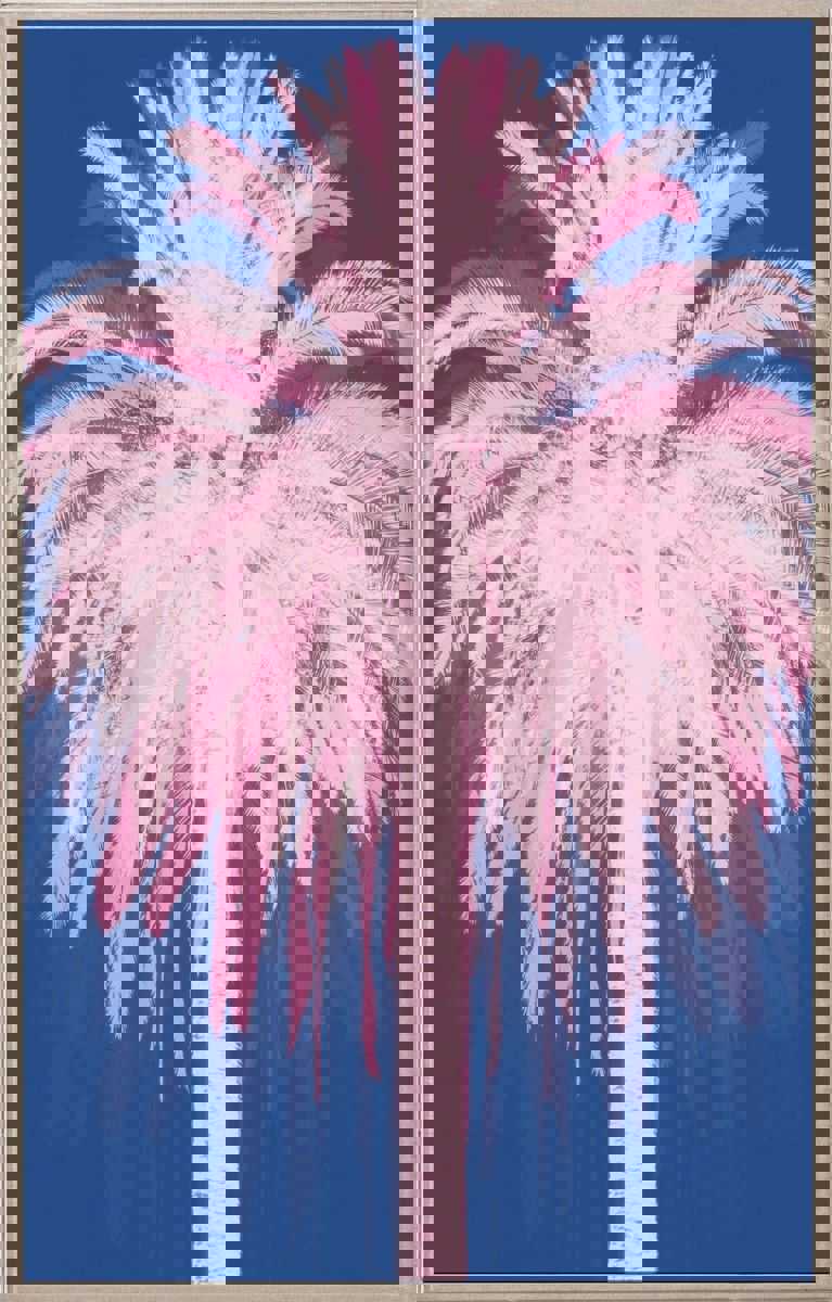 Natural Curiosities Pink and Blue Palms Art - Modern Tropical Home Decor