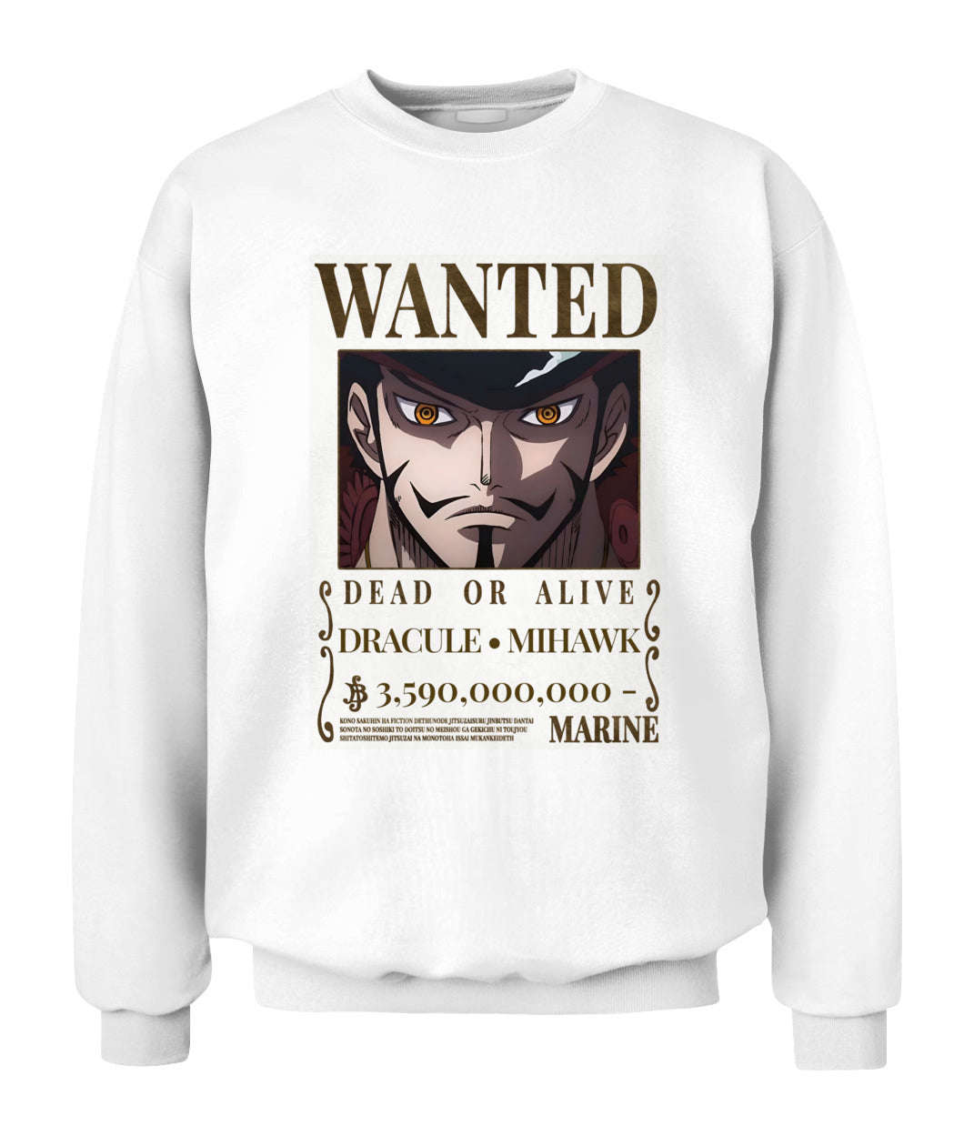 Mihawk Wanted Custom Graphic Unisex Cotton T-Shirt