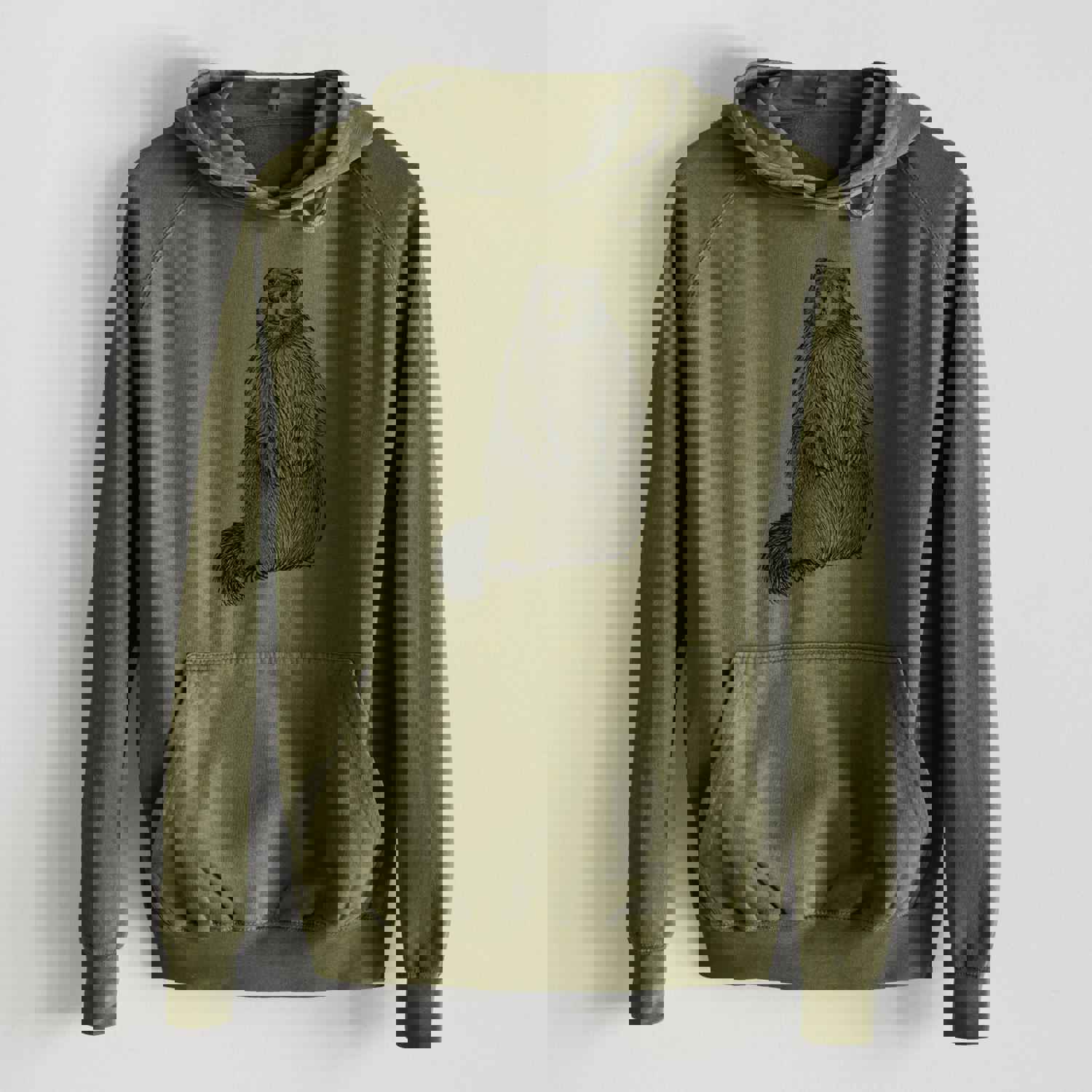 Yellow-bellied Marmot - Marmota flaviventris - Mid-Weight Unisex Vintage 100% Cotton Hoodie
