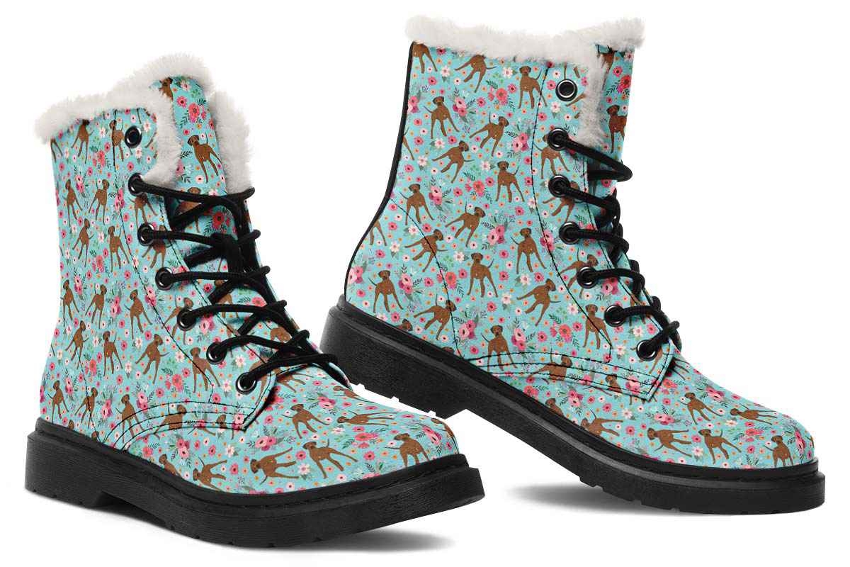 Rhodesian Ridgeback Flower Winter Boots