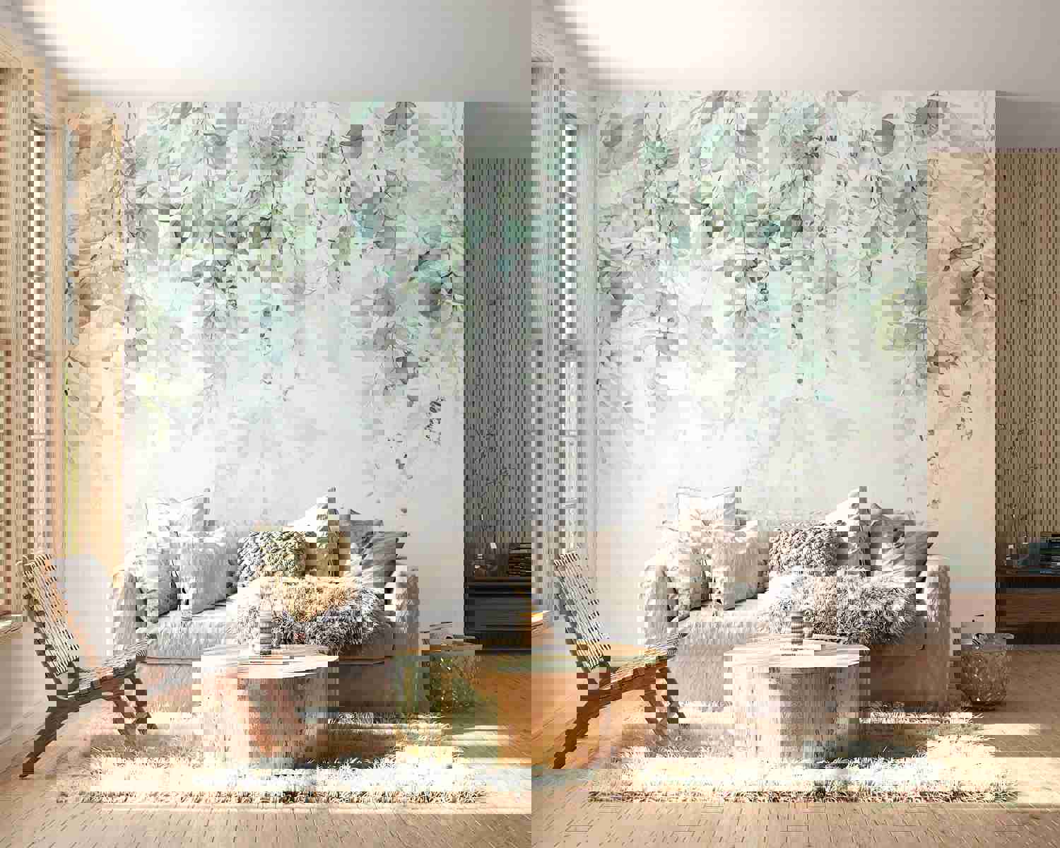 Peel & Stick Botanical Wall Mural - Gentle Touch Of Nature - Removable Wall Decals