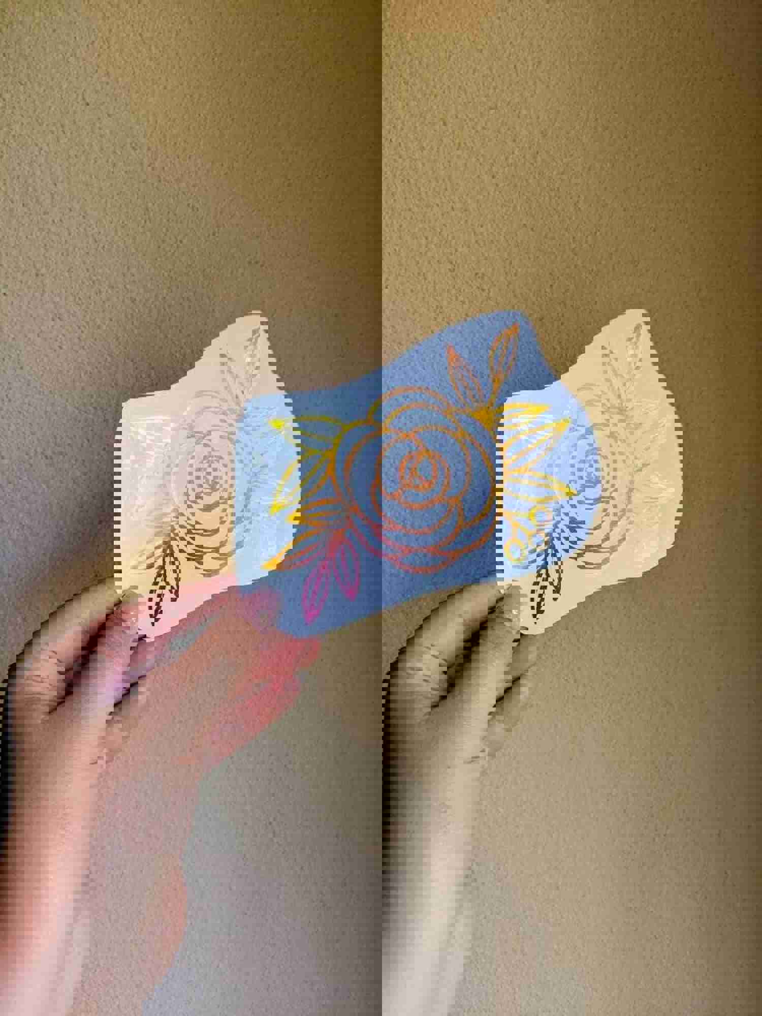 Floral Line Art Roses Vinyl Decal for Smooth Surfaces