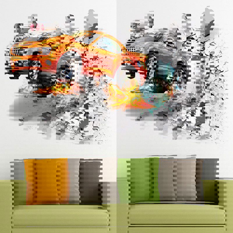 Qfdian 3D Dinosaur Wall Sticker - Removable Home Decor for Living Room & Children's Room (50X70cm)