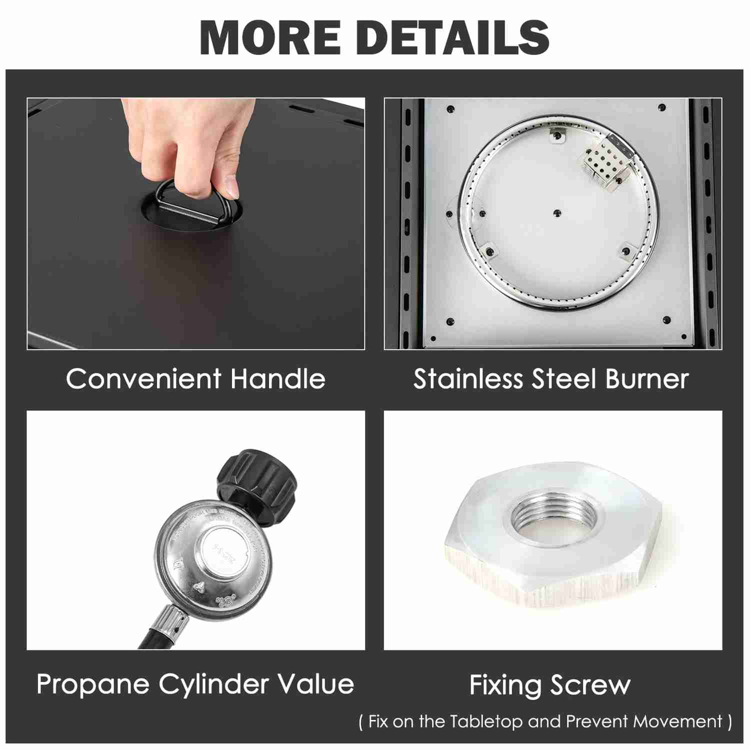 Tangkula Portable Tabletop Propane Fire Pit, 40,000 BTU Table Top Fireplace with Simple Ignition System