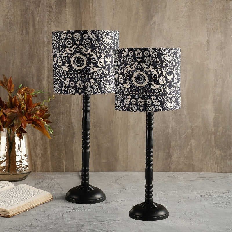 BTR CRAFTS Nandi Floral Metal Table Lamp Set of 2 (Bulb not Included)