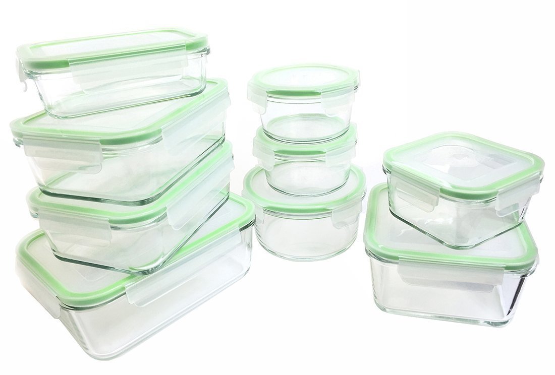 Kinetic Glass Food Storage Containers with Lids - 18 Piece Set, Airtight & Leakproof, BPA Free & FDA Approved