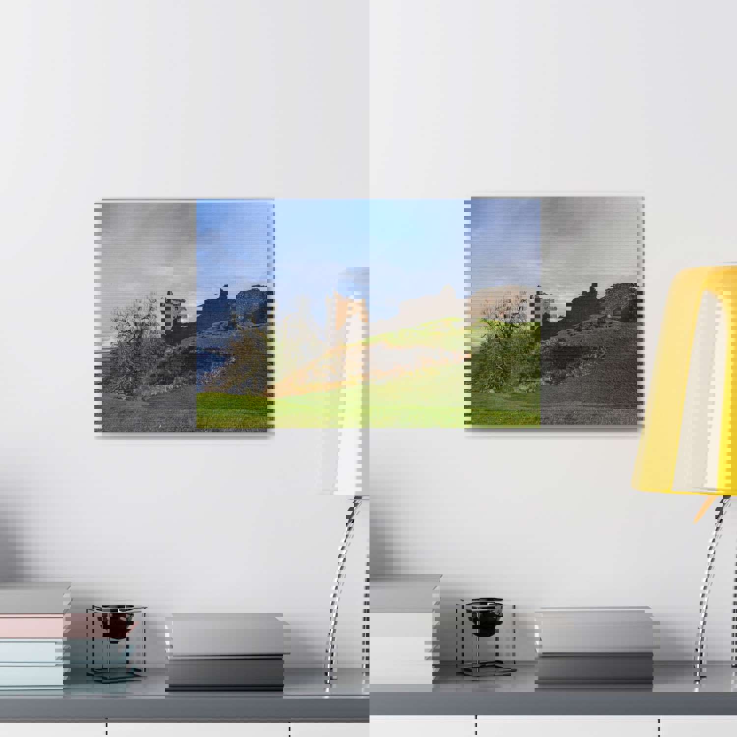 Ruins of Urquhart Scotland Nature Wilderness Photography Canvas Wall Art for Home Decor