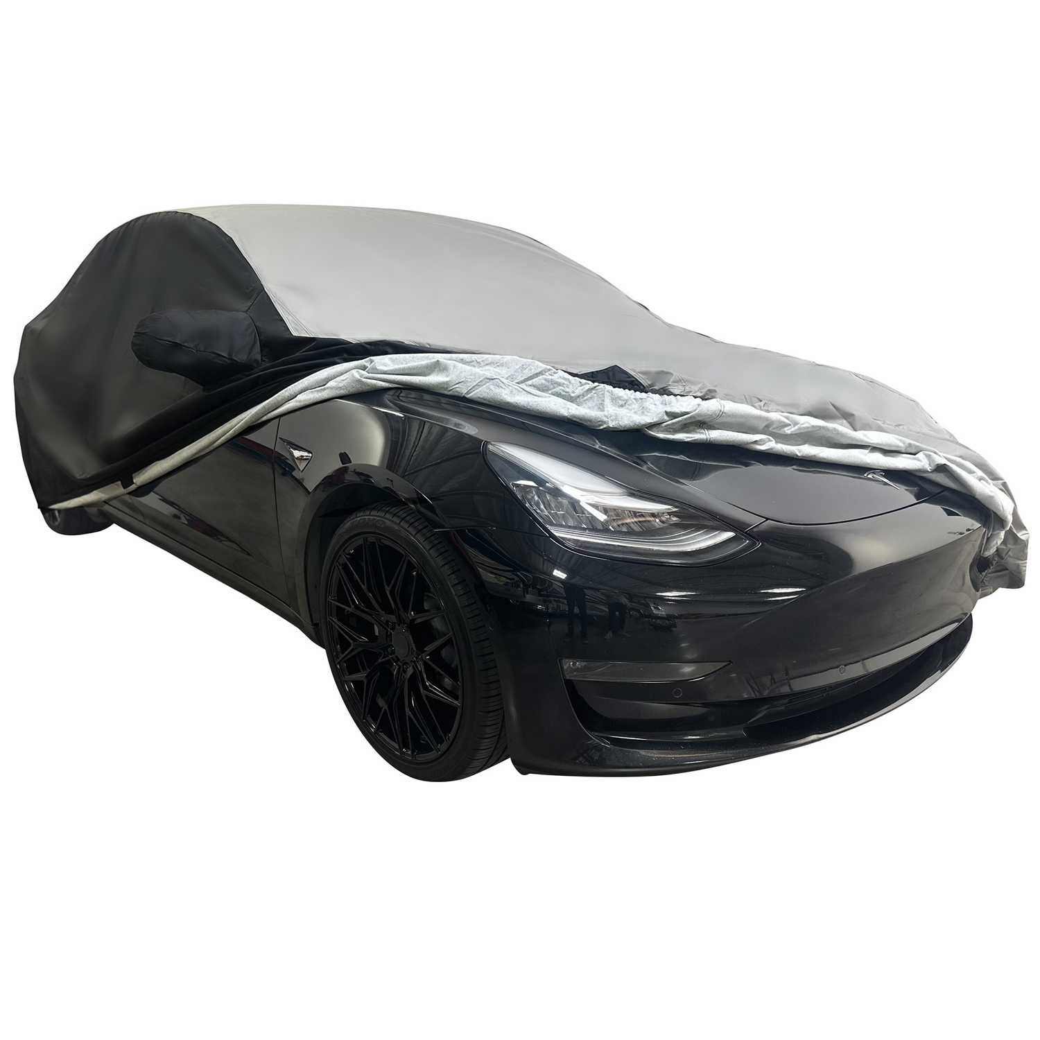 2017-2024 Tesla Model 3 Ultraguard Plus Car Cover - 300D Indoor/Outdoor Protection - Gray/Black