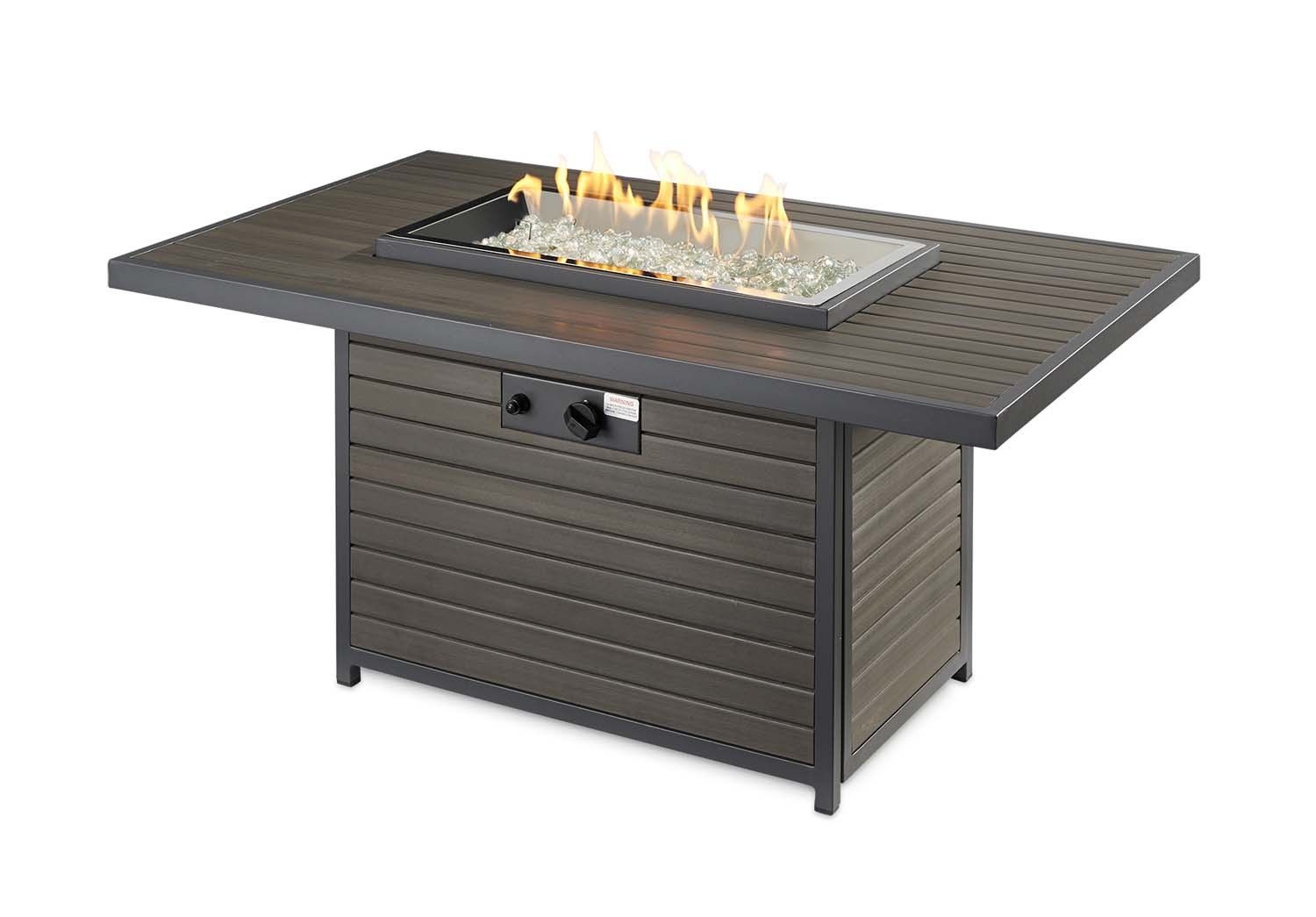 Outdoor Greatroom - Brooks Rectangular Gas Fire Pit Table - BRK-1224-19-K