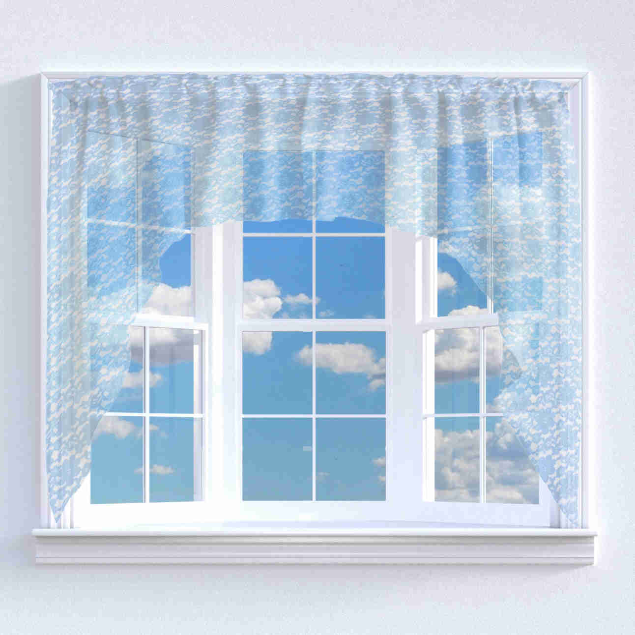 Floral Lace Swag Window Valance - 72" Wide / 36" Tall