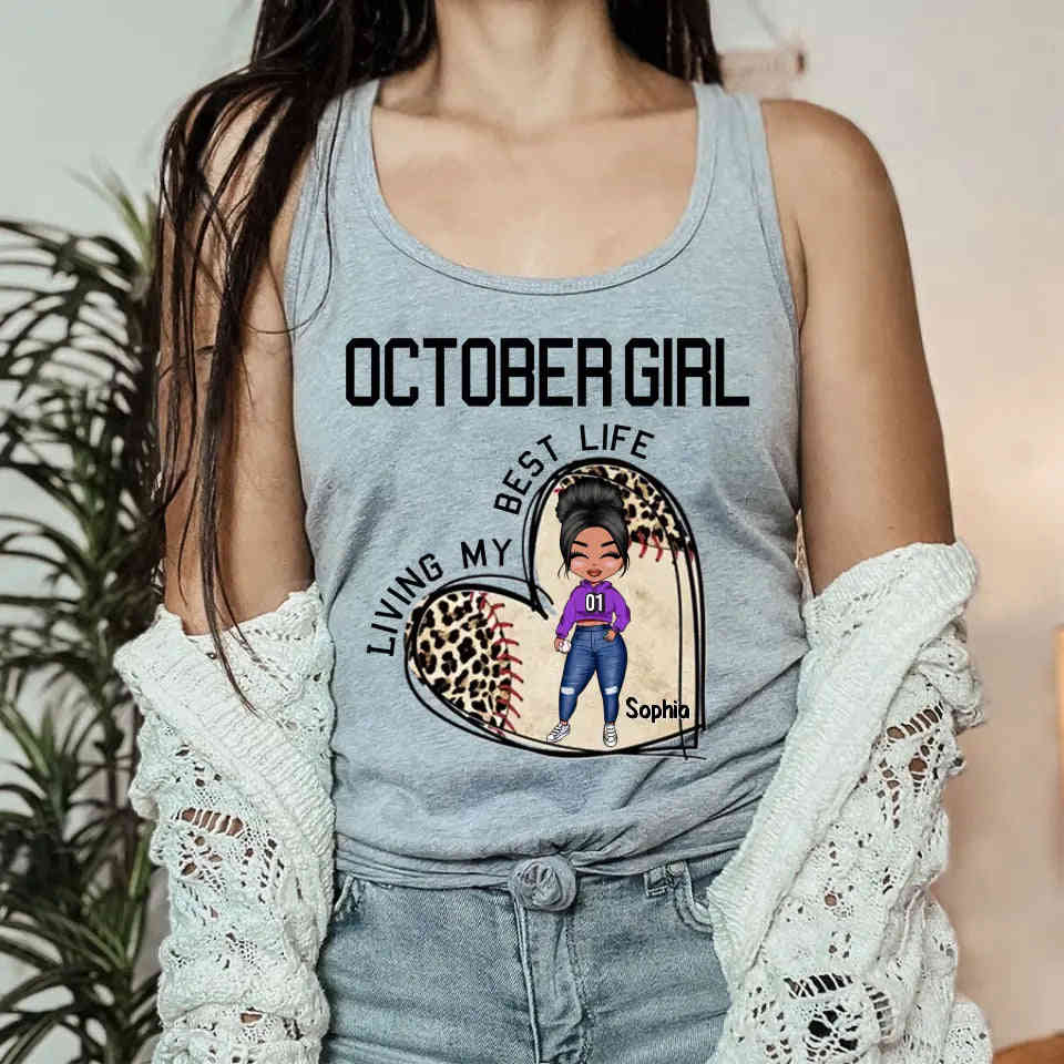 October Birthday Shirt for Queens - Custom Baseball Lover Tee