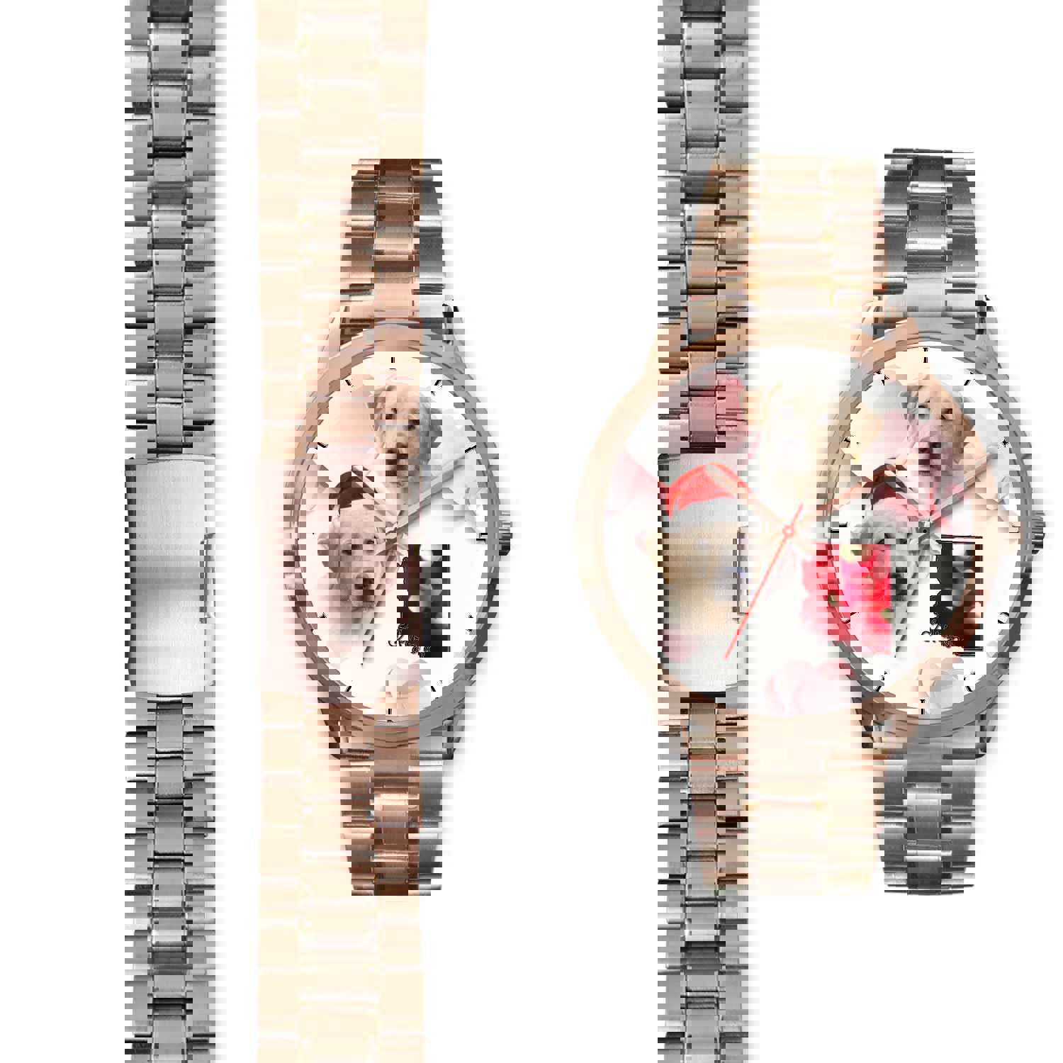 Stylish Labrador Retriever Arizona Christmas Golden Wrist Watch for Men and Women
