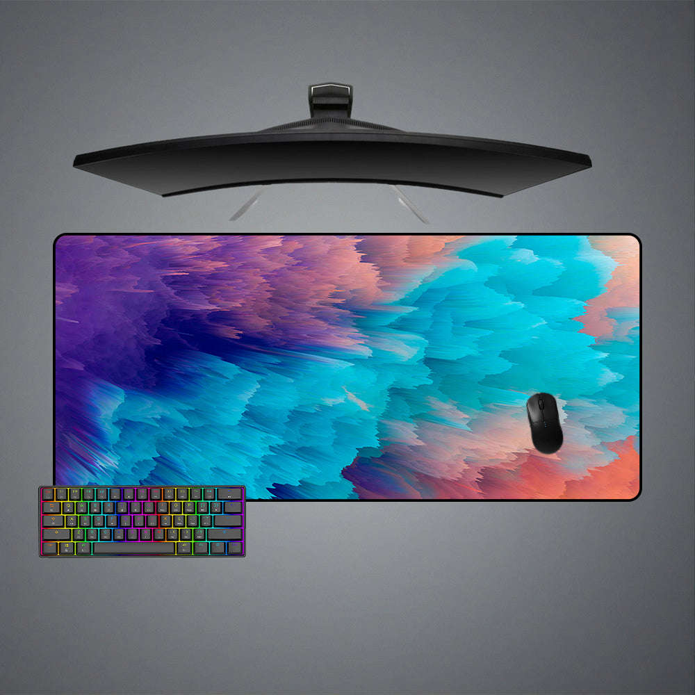 Orange Blue Clouds Design Gaming Mouse Pad - M-XXL Size for Computer Desk