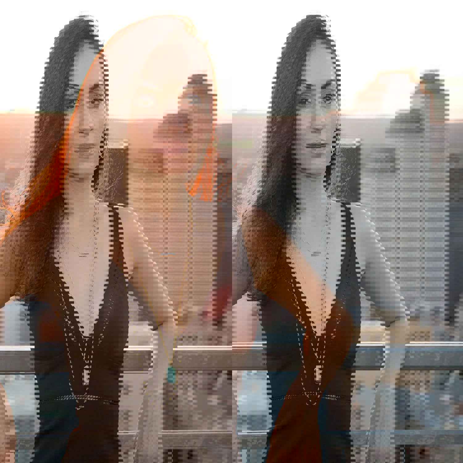 19 + 2 Extension 14K Gold Plated Diamond Chip Bar Necklace