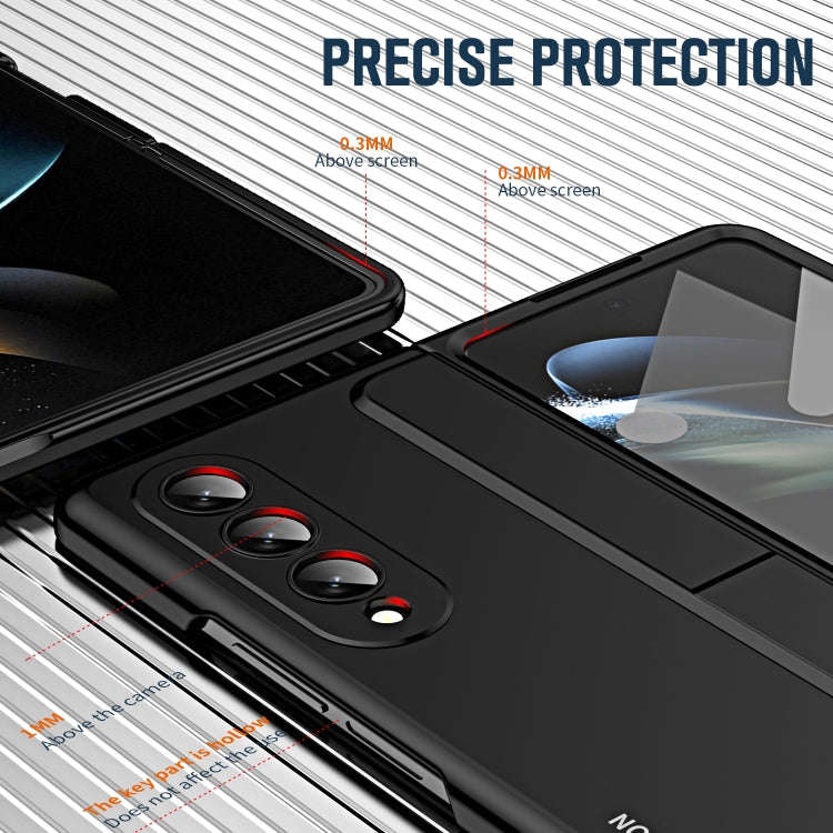 For Samsung Galaxy Z Fold4 2 in 1 Detachable PC Folding Phone Case with Holder & Pen Slot (Black)