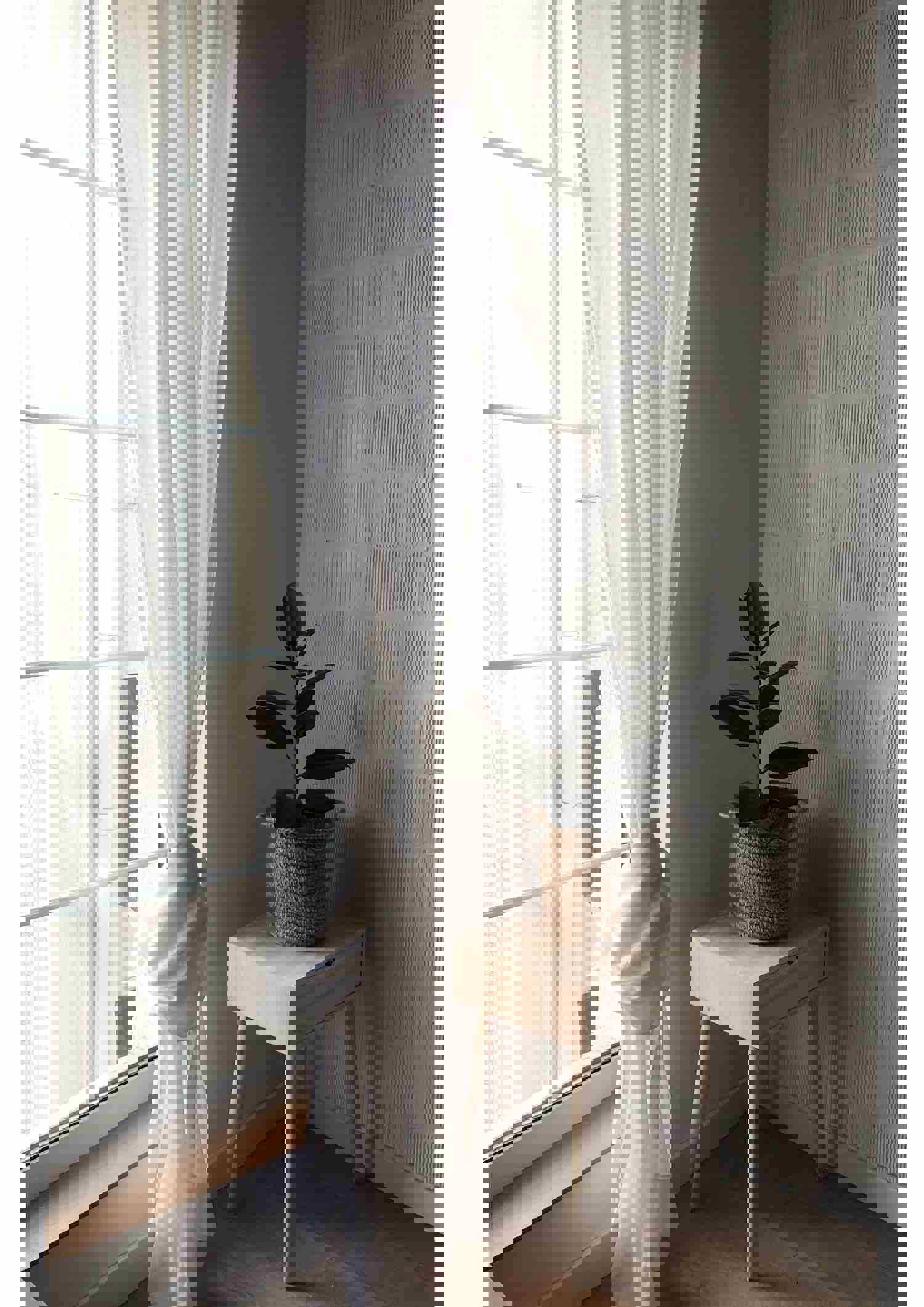 Linen Sheer Curtain - Tab Top, Rod Pocket or Hidden Tabs - Unlined Sheer Curtain Panel