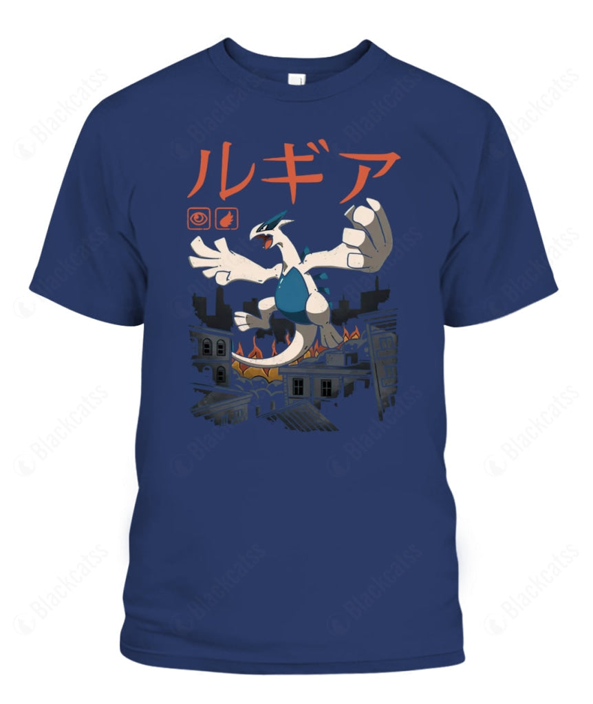 PKM Lugia Flying Psychic Kaiju Custom Graphic T-Shirt