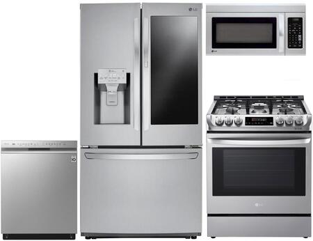 LG Side-by-Side Refrigerator & Electric Range Suite with ThinQ Technology
