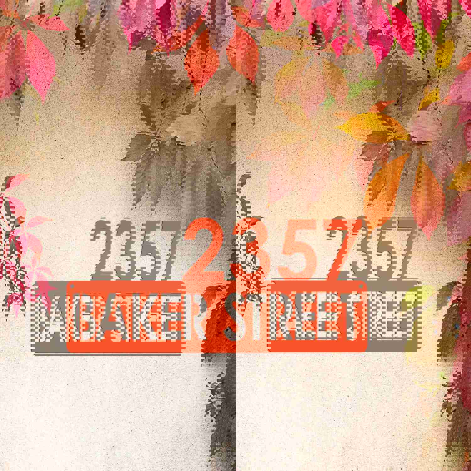 Personalized Modern House Number Sign - Custom Address Plaque for Home Decor