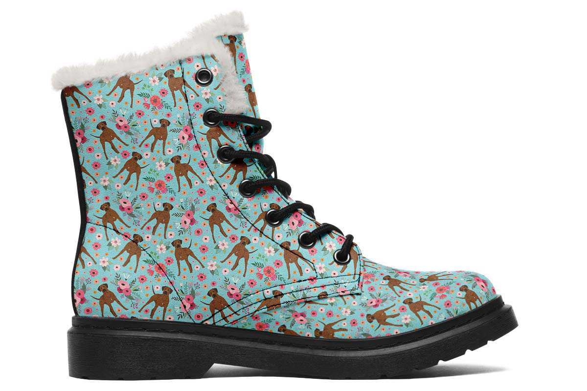 Rhodesian Ridgeback Flower Winter Boots