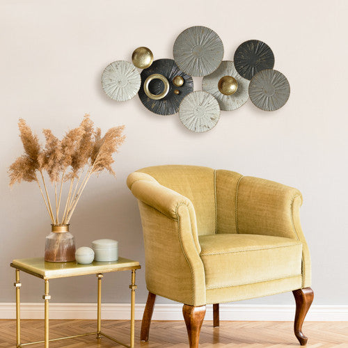 Sagebrook Home 16134 Meta 38 Contemporary Wall Decor, Gray