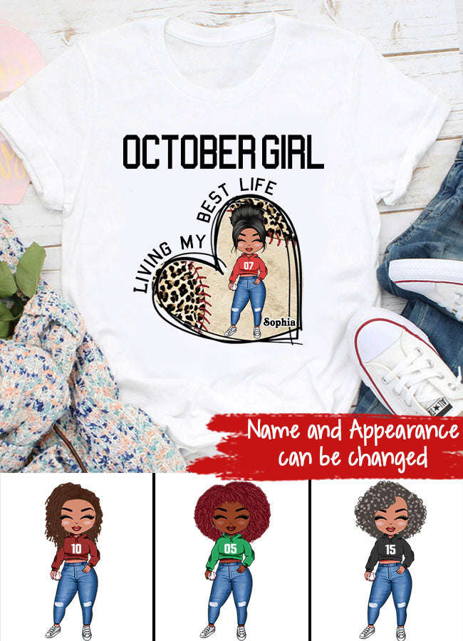 October Birthday Shirt for Queens - Custom Baseball Lover Tee
