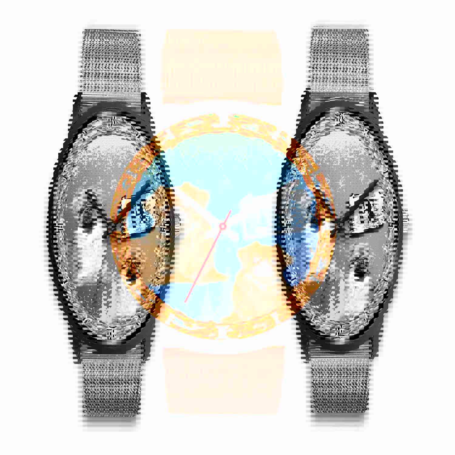 Stylish Pekingese Dog Christmas Wrist Watch for Men and Women