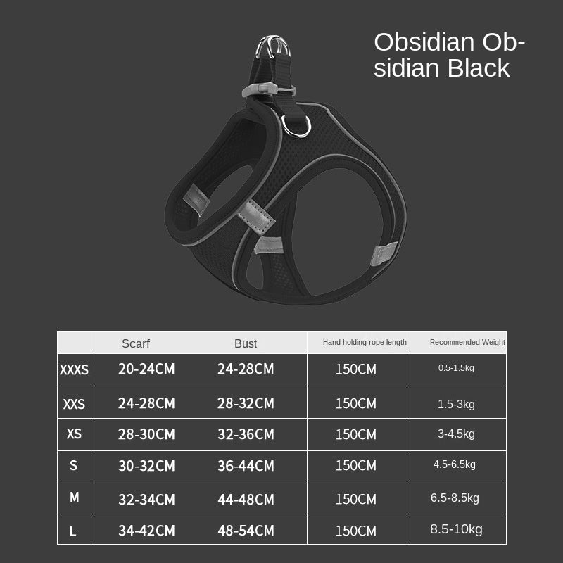 Breathable Reflective Pet Vest Leash for Cats and Dogs