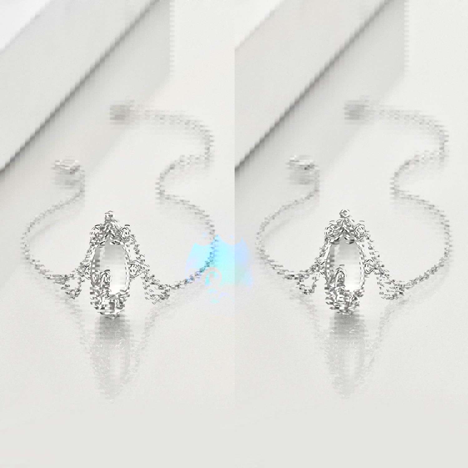 Sterling Silver Adjustable Moonstone Bracelet for Women - Minimalist Jewelry Gift