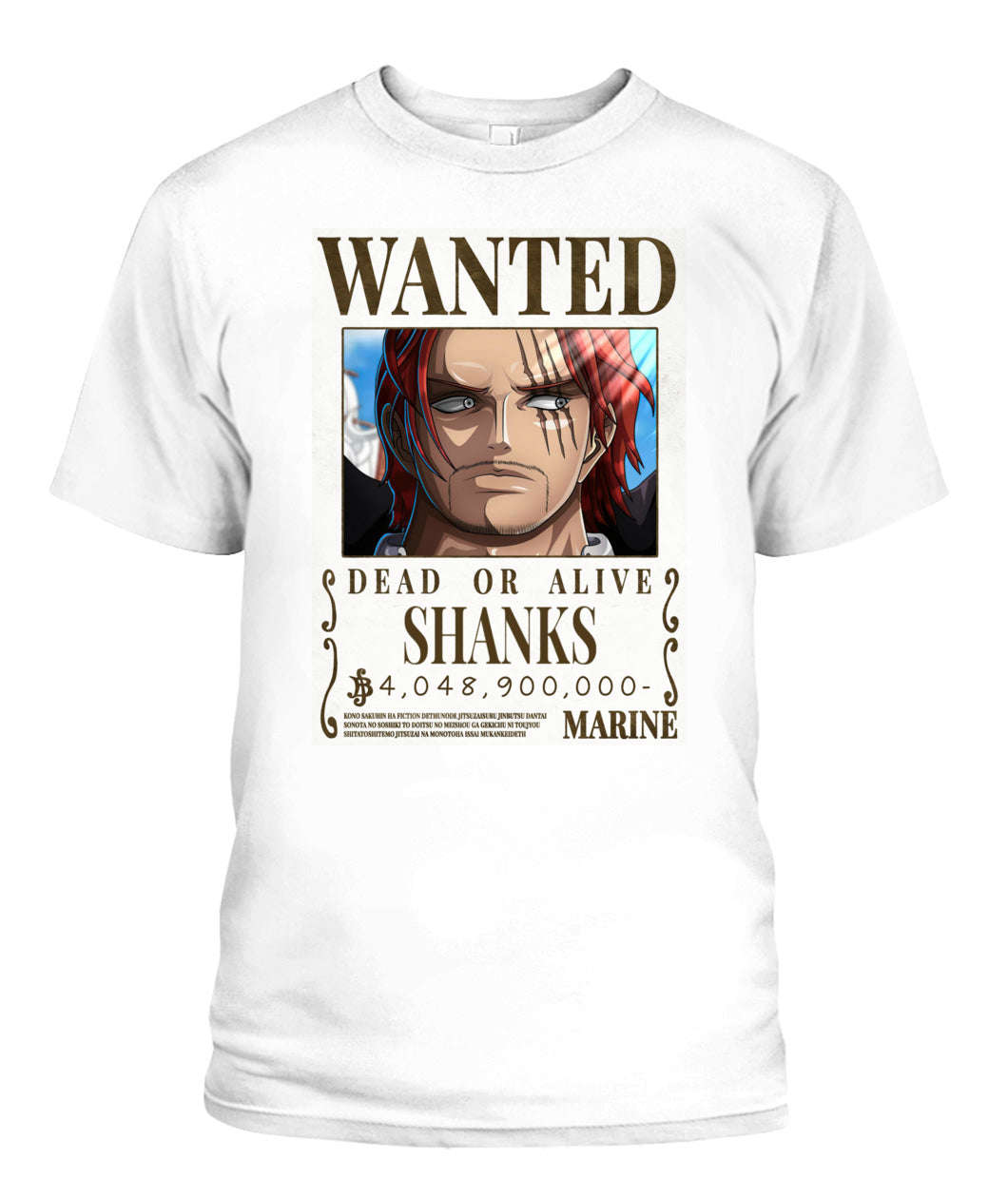Shanks Wanted Custom Graphic Unisex T-Shirt