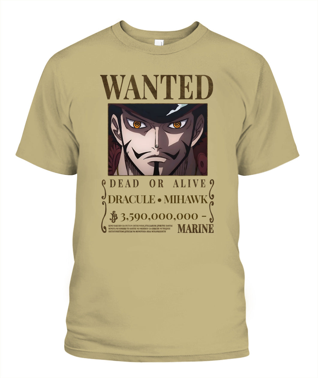 Mihawk Wanted Custom Graphic Unisex Cotton T-Shirt