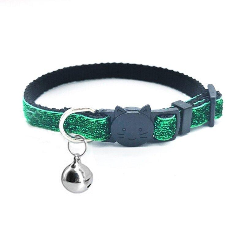 Adjustable Cat Collar with Bell - Solid Color Pet Collar for Cats and Small Dogs