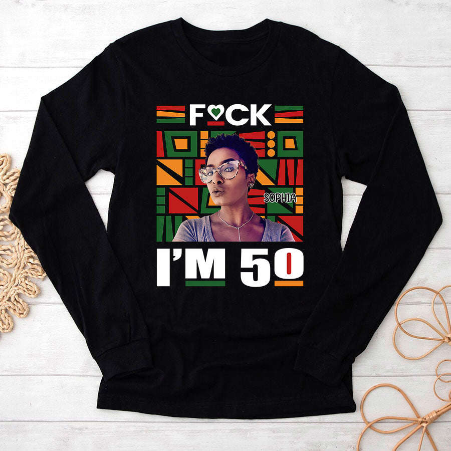 Personalized 50th Birthday Shirts For Her - 50 And Fabulous Custom Photo T-Shirt