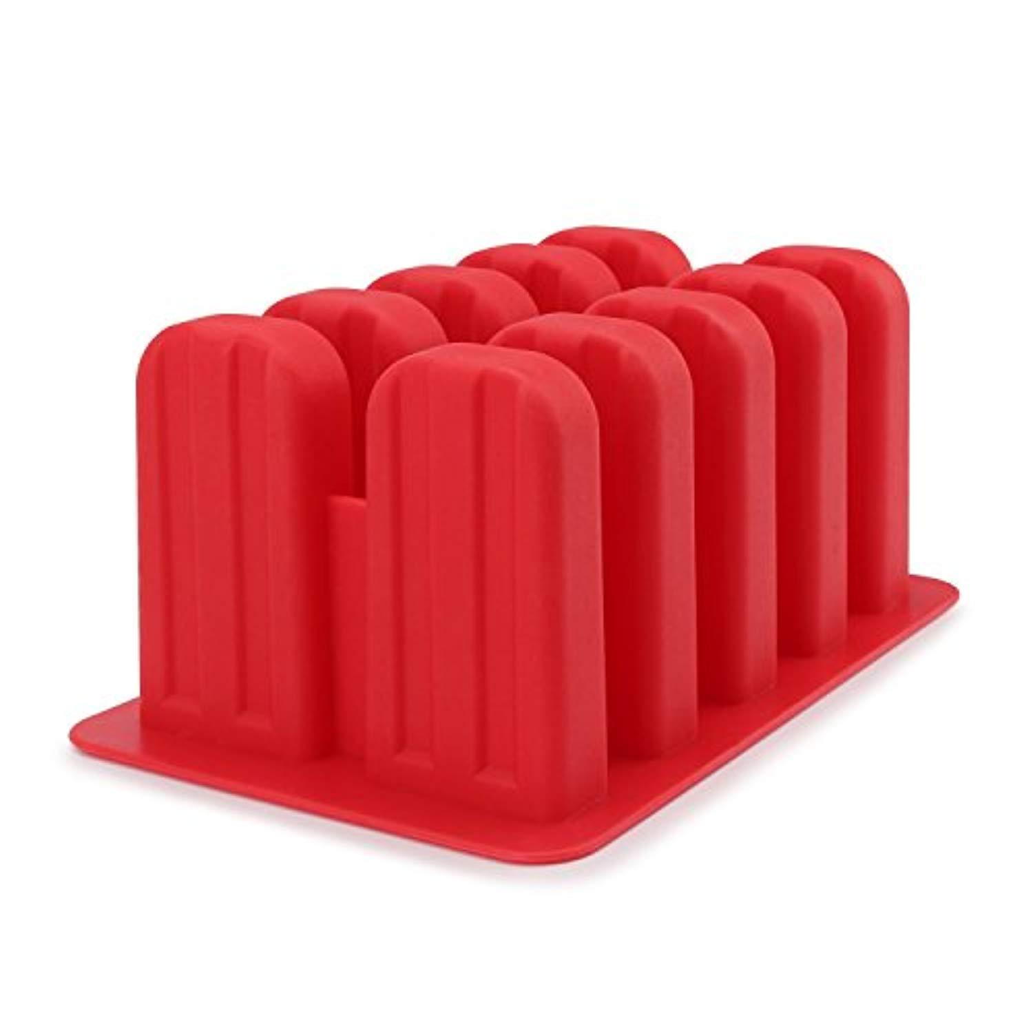 10-Capacity BPA-Free Silicone Popsicle Molds with Lid for Ice Cream and Frozen Treats