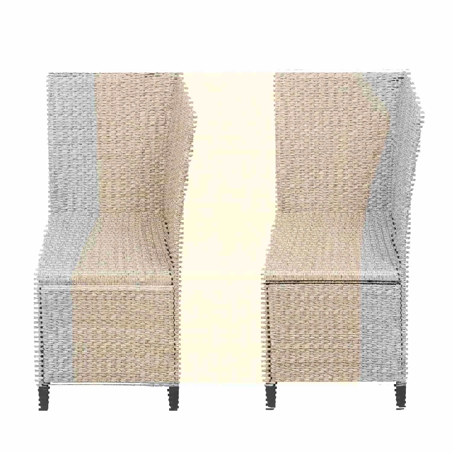 TOPMAX 6-Piece Outdoor Patio Furniture Set - Wicker Rattan Sectional Sofa with Table and Benches