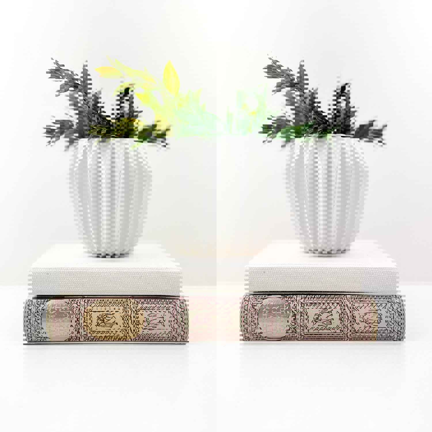 Cream and Red Decorative Book Set for Home Decor