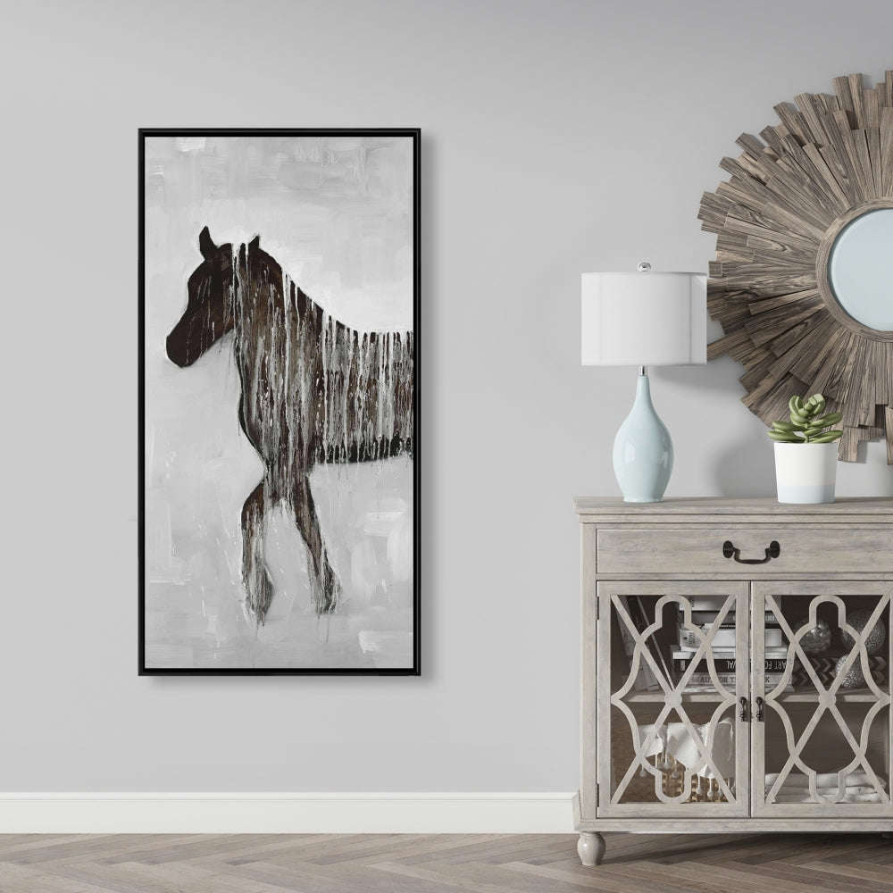 Gambading Abstract Horse, Fine Art Gallery Wrapped Canvas 24x36