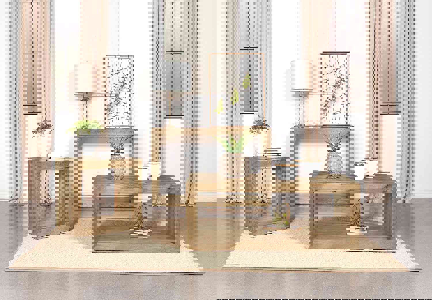 Benton Rectangular Solid Wood End Table Natural