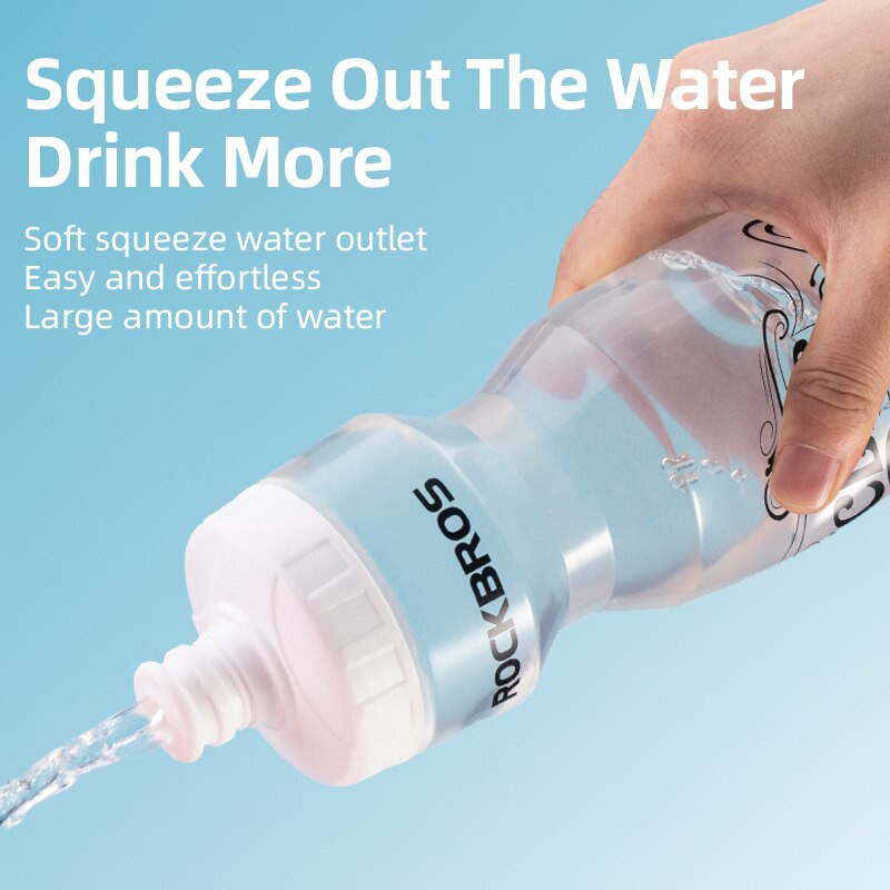 ROCKBROS Cycling Water Bottle - 750ml Large Capacity, PP5 & Silicone, Outdoor Sports Drink Bottle