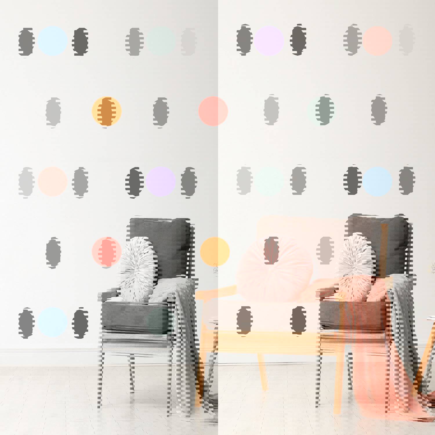 Neutral Polka Dots 3 Wall Decals for Girls Bedroom