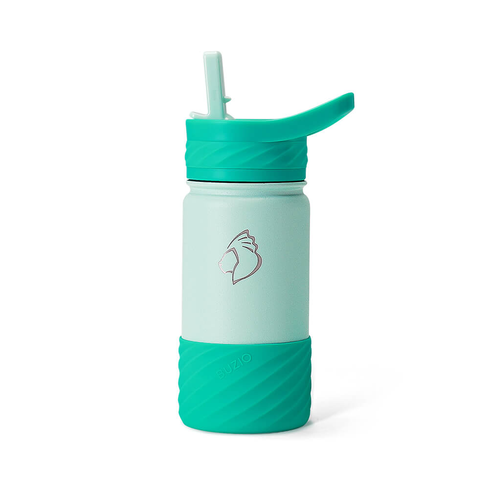 BUZIO Kids Insulated Water Bottle with Boot and Stickers - 14oz