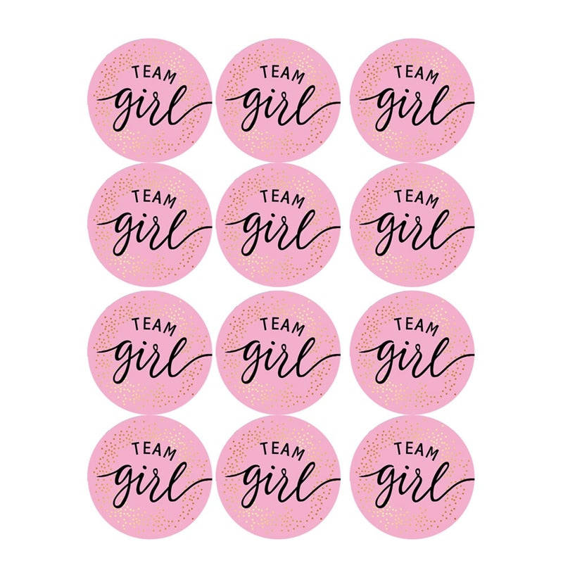 60/120 Pieces Team Boy Team Girl Baby Shower Stickers for Gender Reveal Party Decorations