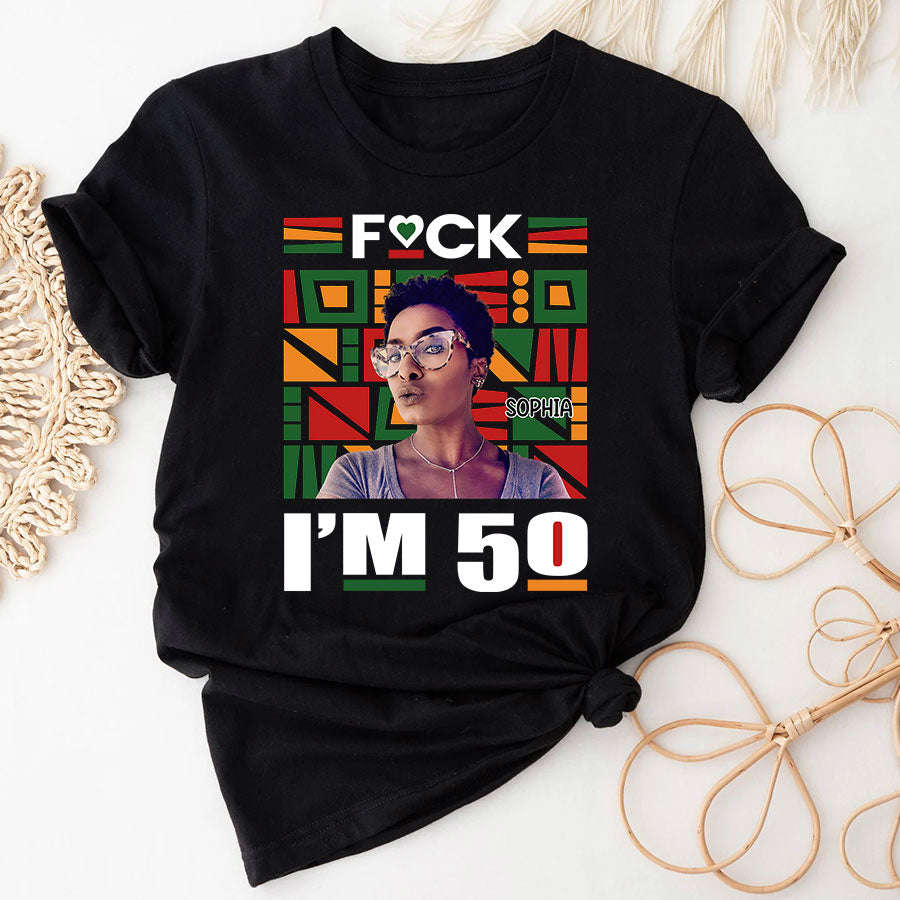 Personalized 50th Birthday Shirts For Her - 50 And Fabulous Custom Photo T-Shirt
