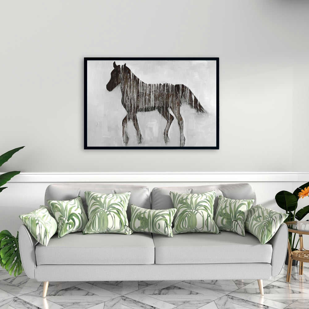 Gambading Abstract Horse, Fine Art Gallery Wrapped Canvas 24x36