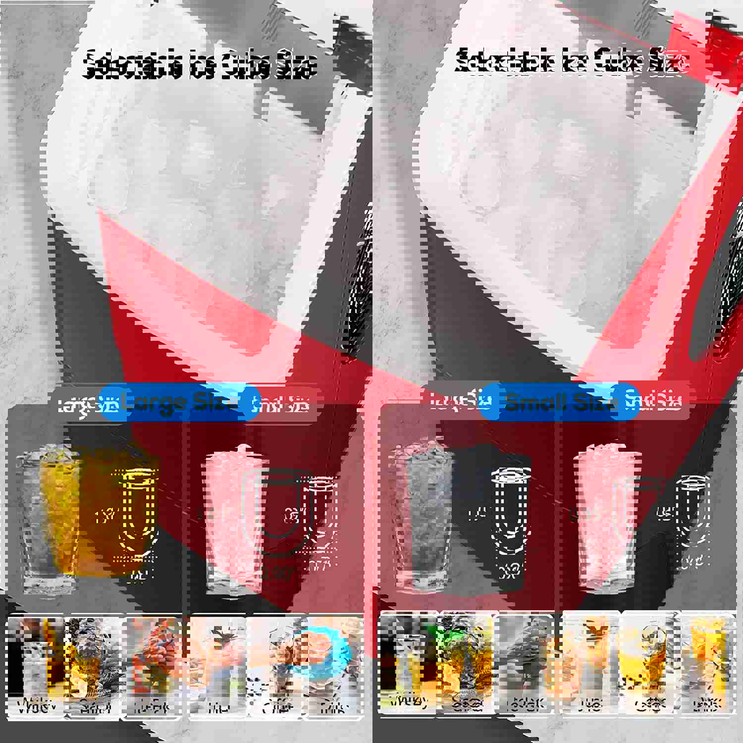 Compact Automatic Counter Top Ice Maker Machine - 9 Cubes in 6-8 Minutes